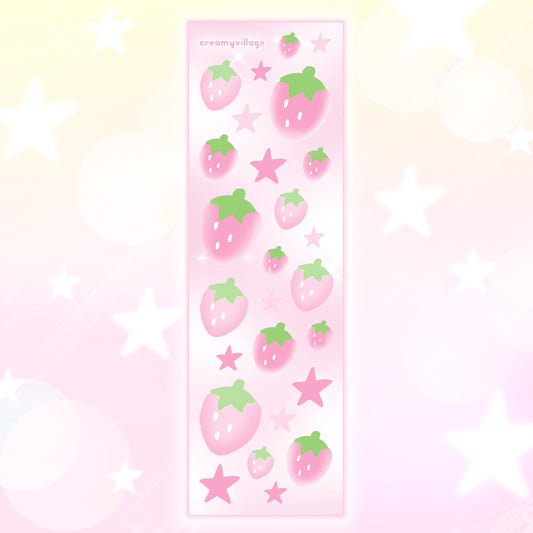 [Creamy Village] Strawberry Star Deco Sticker Sheet