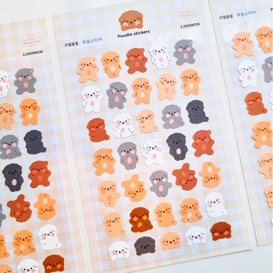 [My Mousse] Poodle Deco Sticker Sheet