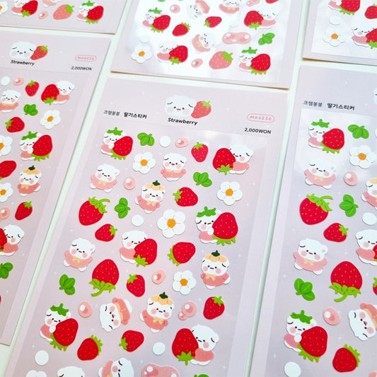 [My Mousse] Strawberry Deco Sticker Sheet