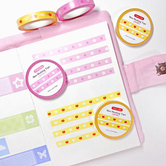 [Cherry and Night] Slim Washi Tape (2 colors)