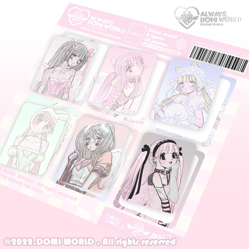 [Domi World] 6 Type Angel ID Photo Sticker