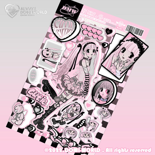 [Domi World] Black Pink Angel Sticker