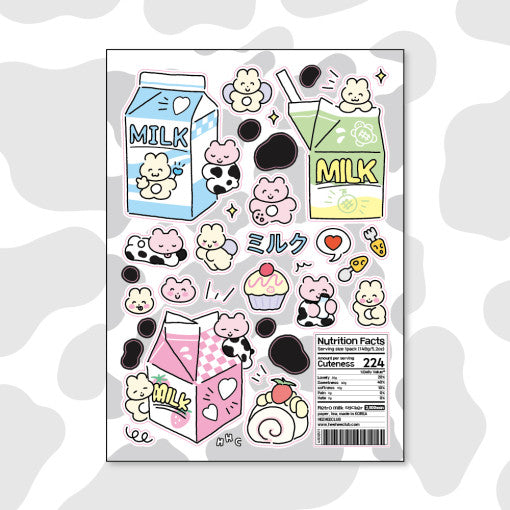 [Heeheeclub] Retro Milk Sticker Sheet