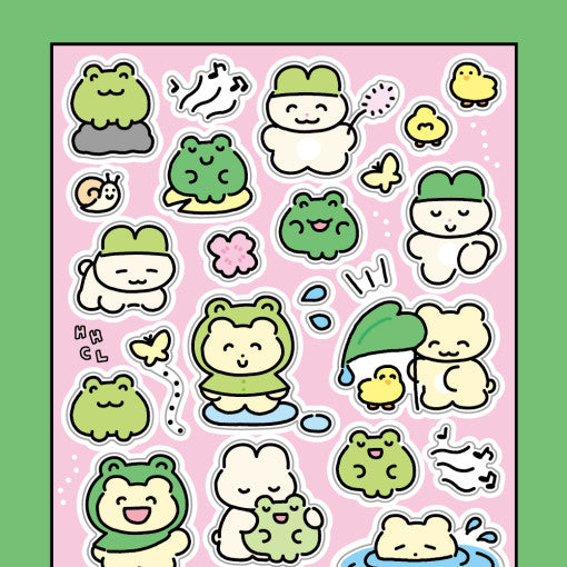 [Heeheeclub] Spring Frog Sticker Sheet