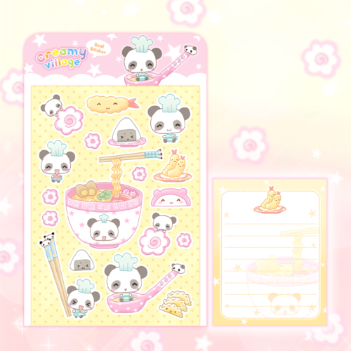 [Creamy Village] Panda's Ramen Shop Deco Sticker Sheet