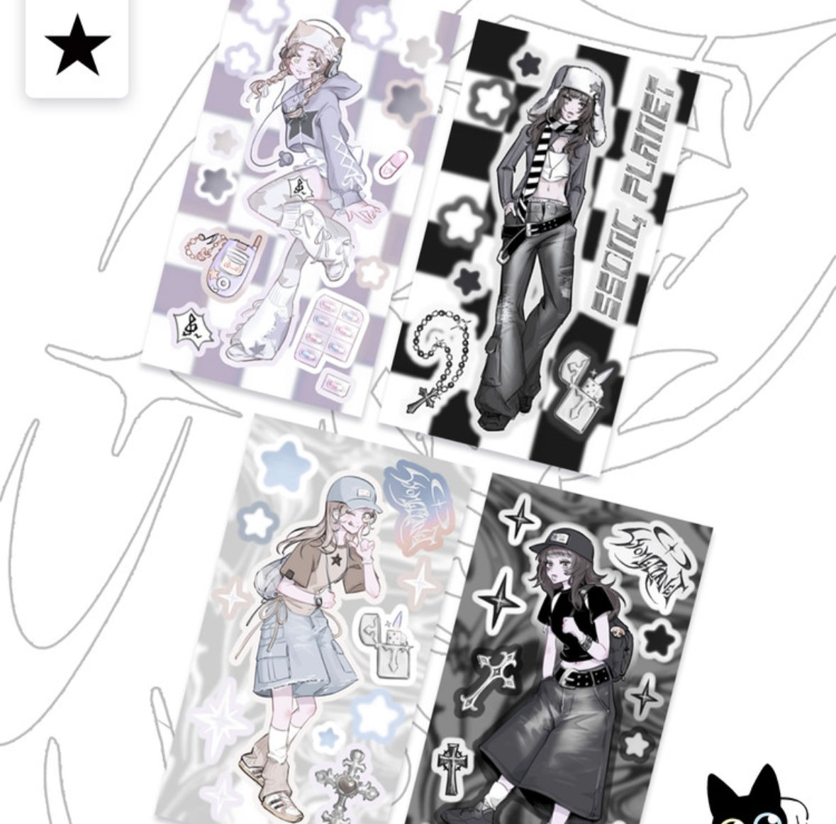 [Ssong Planet] OOTD Girl Sticker Sheet – It's Deco Day