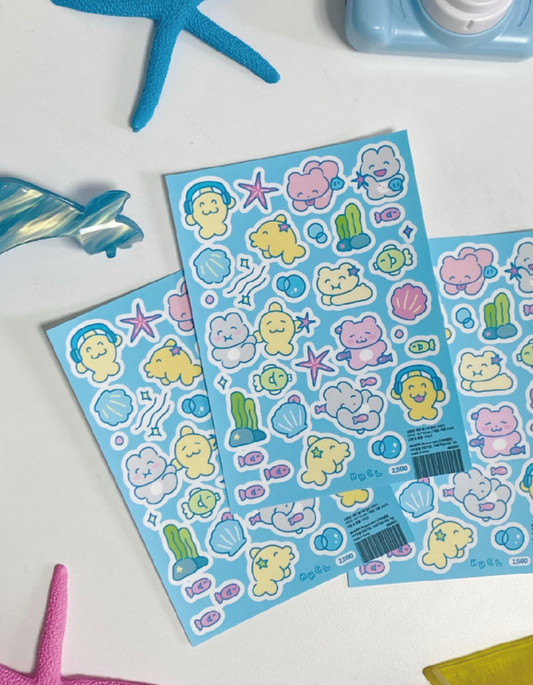 [Heeheeclub] Lemon Dolphin Sticker Sheet