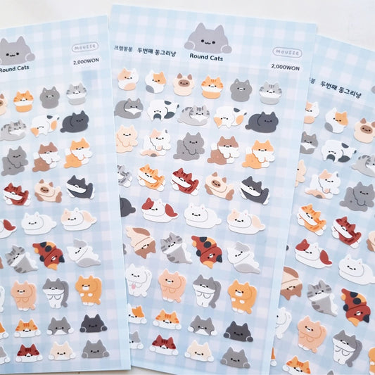 [My Mousse] Round Cats Deco Sticker Sheet