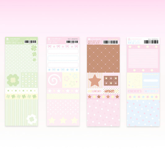 [Love Crescent] Cut-and-Use Memo Sticker Sheet (4 types)