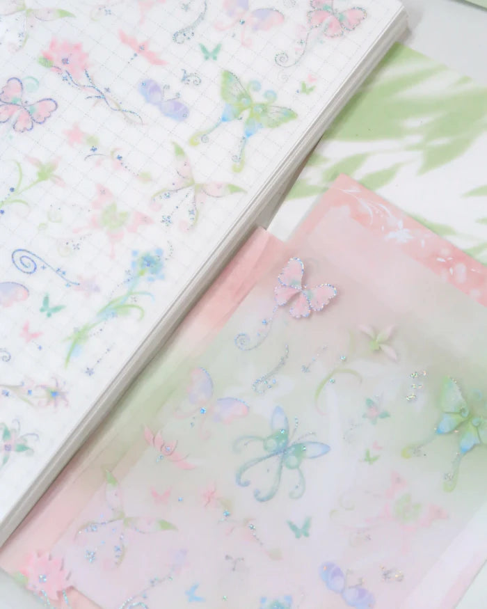 [Pearly Button] Silken Butterfly Sticker Sheet