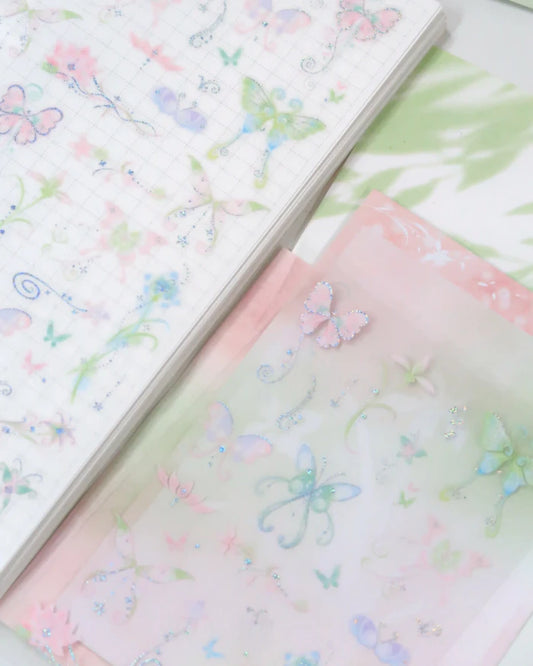 [Pearly Button] Silken Butterfly Sticker Sheet