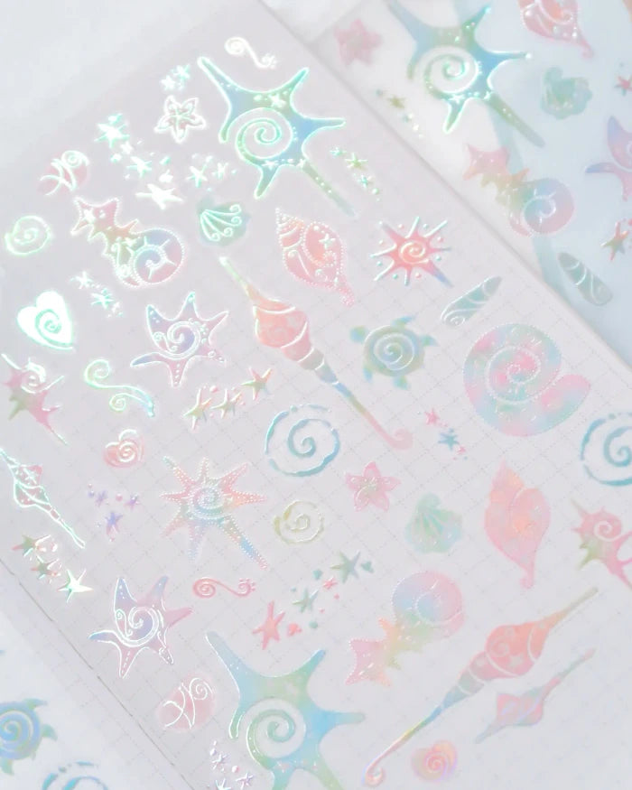 [Pearly Button] Coral Glow Sticker Sheet