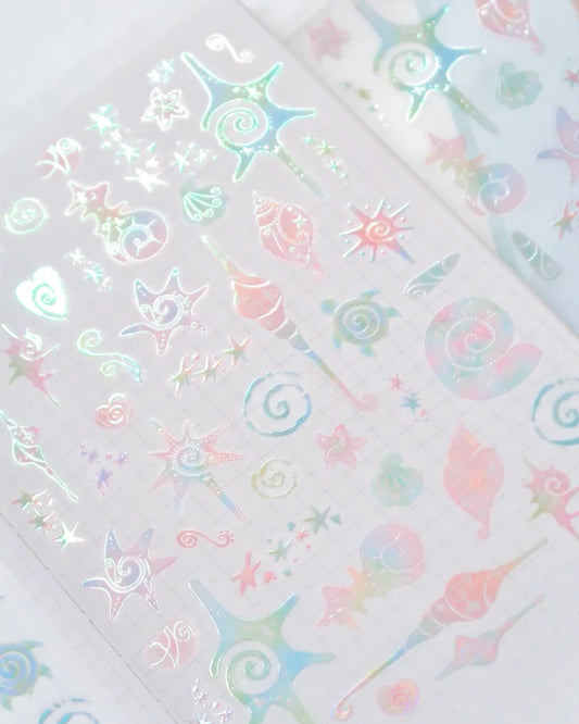 [Pearly Button] Coral Glow Sticker Sheet