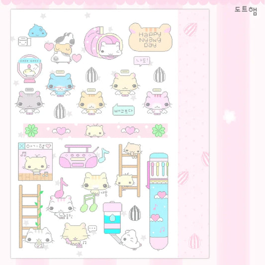 [Happy Nyang Day] Dot Hamster Sticker Sheet