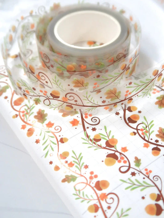 [Pearly Button] Acorn Trace Die Cut Tape