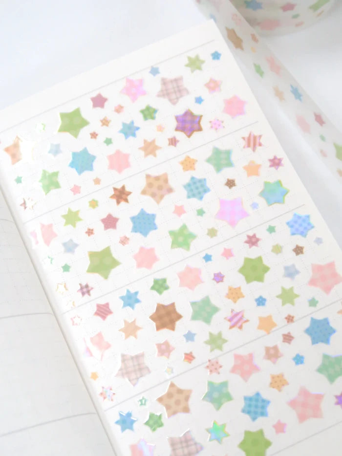 [Pearly Button] Amber Gleam Stars Kiss Cut Tape