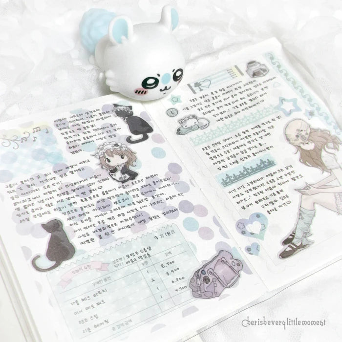 [Cherish 203] Purple Pattern Memo Sticker Set