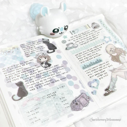 [Cherish 203] Purple Pattern Memo Sticker Set