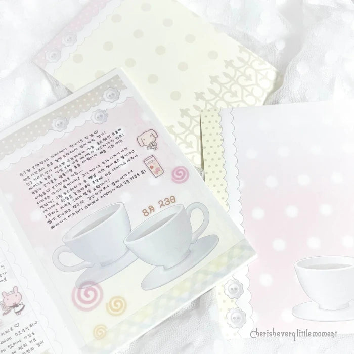 [Cherish 203] Pink Pattern Dot Memo Sticker Set
