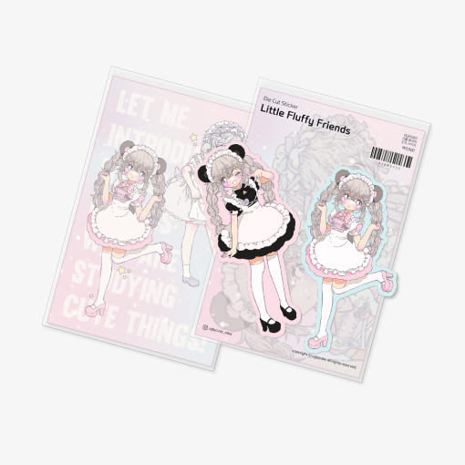 [Ugly Cute] Little Fluffy Friends Ver. Bear Die Cut Sticker Set