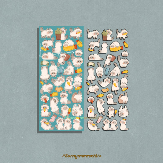 [Sunnymomochi] Siamese Playtime Deco Sticker Sheet
