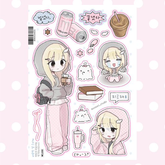 [Moseori Studio] Tired Day Sticker Sheet