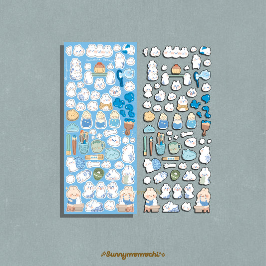 [Sunnymomochi] Porcelain Bunny Deco Sticker Sheet