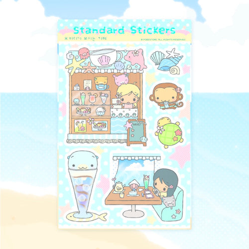 [Pobe Store] Oceanview Cafe Sticker Sheet