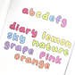 [Cherry and Night] Washi Alphabet Sticker Pack (7 colors)