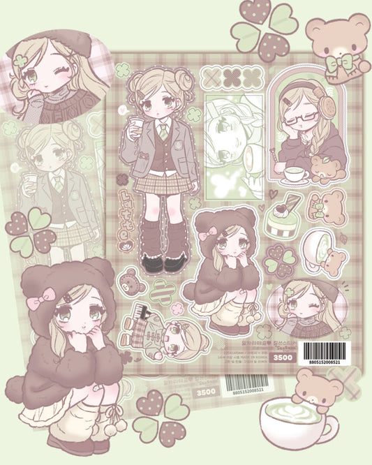 [Seolkee] Matcha Latte Girl Sticker Sheet