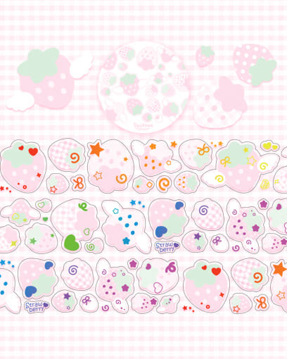 [Seolkee] Angel Strawberry 25mm Clear Foil Kiss Cut Tape