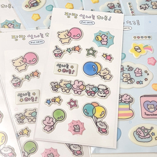 [Heart Sheep Studio] A Fun and Exciting Day 3D Puffy Sticker Sheet