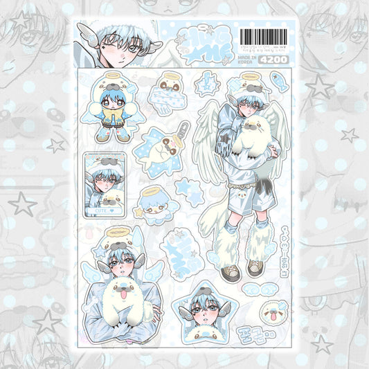 [Yifuu.0u] Hug Me ♥ Harp Seal – Clear Matte Pearl Sticker Sheet