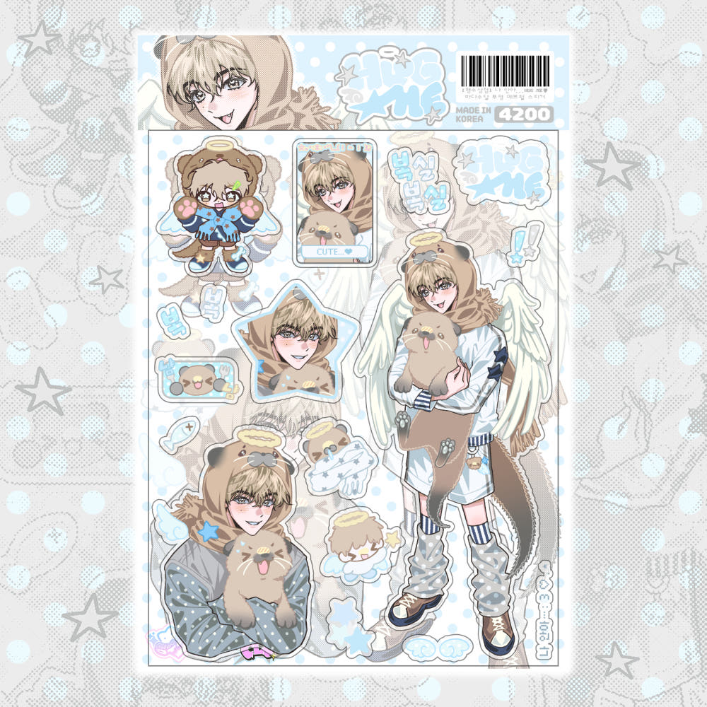[Yifuu.0u] Hug Me ♥ Sea Otter – Clear Matte Pearl Sticker Sheet