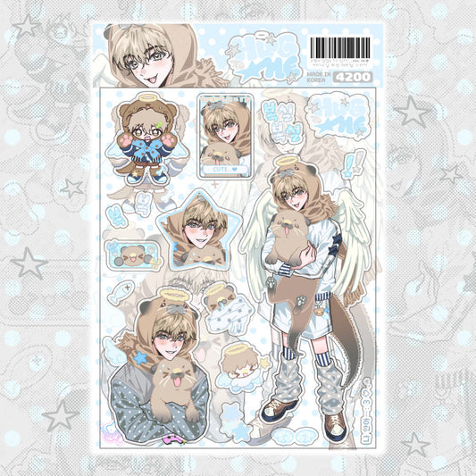 [Yifuu.0u] Hug Me ♥ Sea Otter – Clear Matte Pearl Sticker Sheet