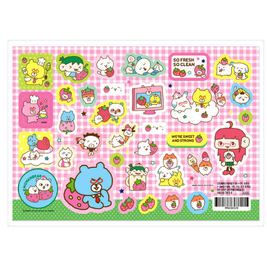 [Monanbear] Strawberries in Clouds Sticker Sheet