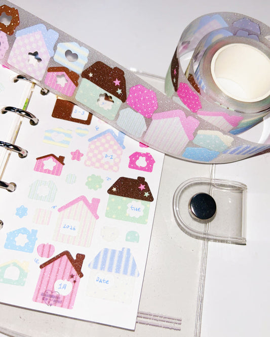 [Pompomroom] Home is the Best Glitter Kiss Cut Tape