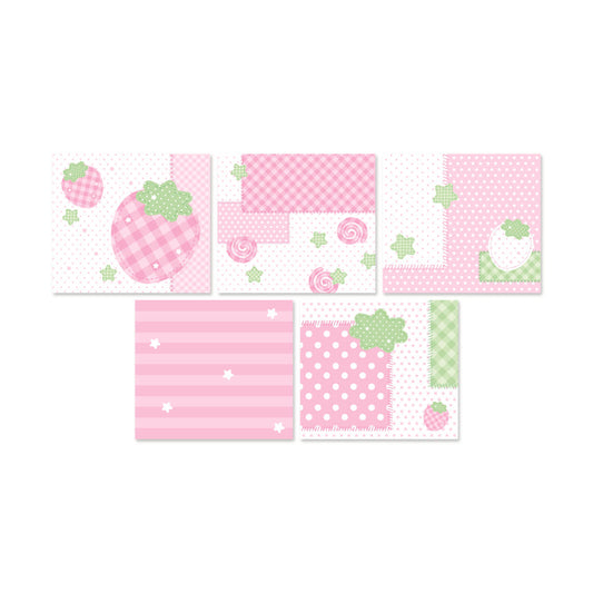 [Nevertheless] Square Square Memo Sticker Pack – Strawberry Patch