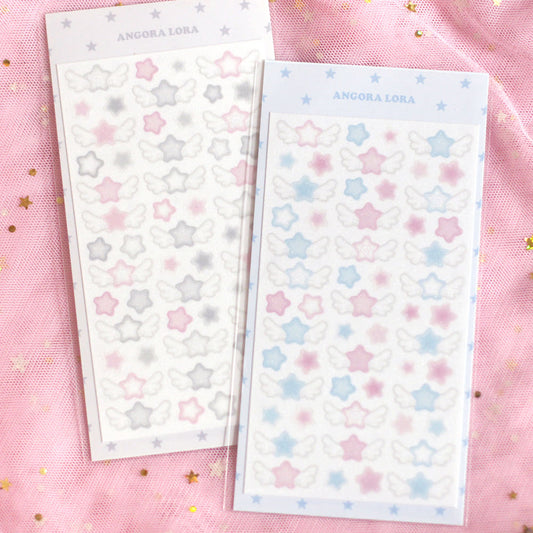 [Angora Lora] Wing Star Deco Sticker Sheet (2 colors)