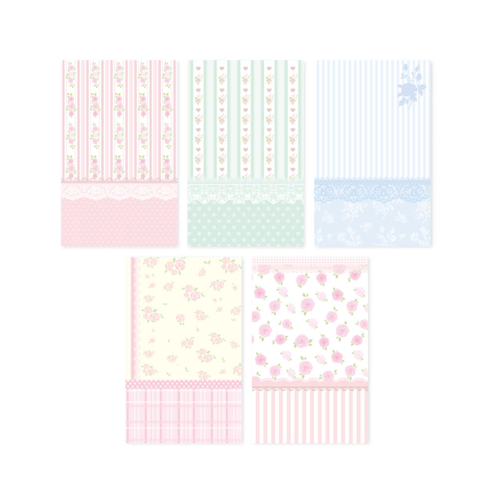 [Pearly Button] Blush Rose Wallpaper Memo Sticker Pack