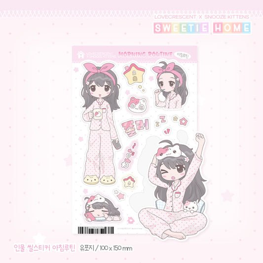[Snooze Kittens x Love Crescent] Morning Routine Sticker Sheet