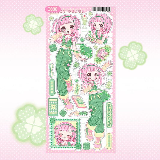 [Ghost Peach] Lovely Clover Sticker Sheet