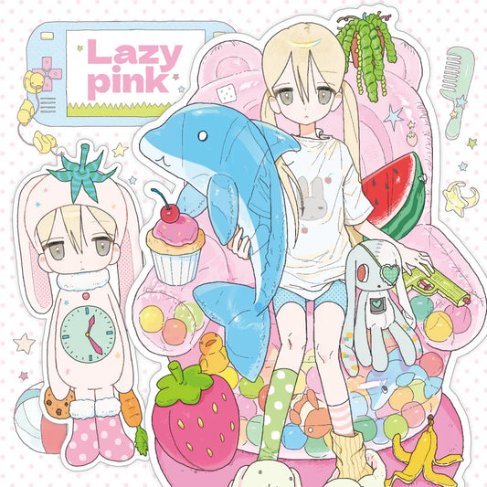 [Sw_o.ov] Lazy Pink Die Cut Sticker Set