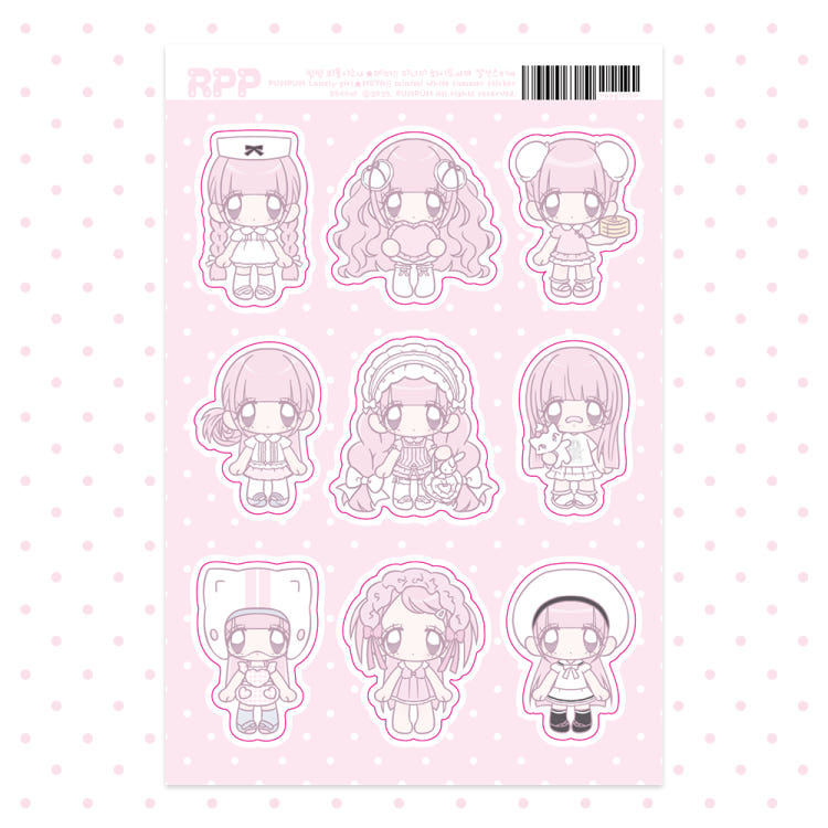 [Rumpumpum] Loner Girl Meta! Mini Me White Summer Sticker Sheet