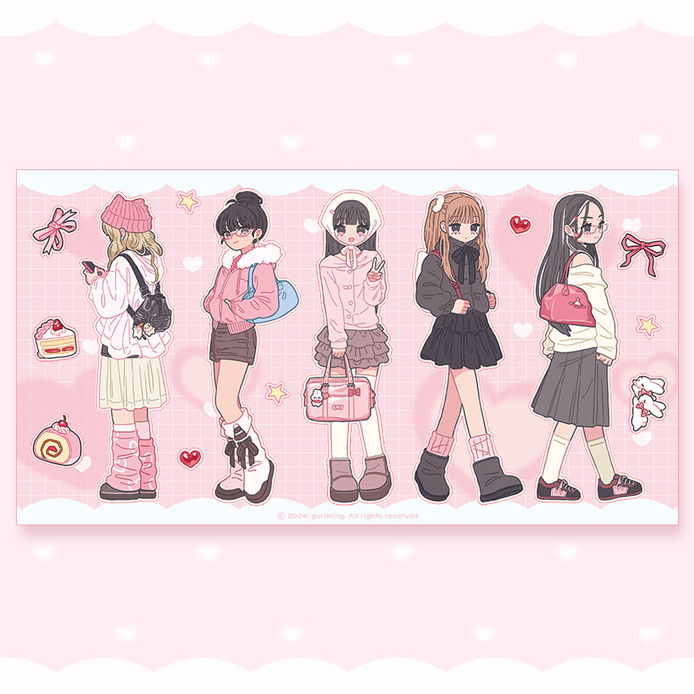 [Guriming] Pink Winter OOTD Sticker Sheet