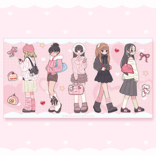 [Guriming] Pink Winter OOTD Sticker Sheet