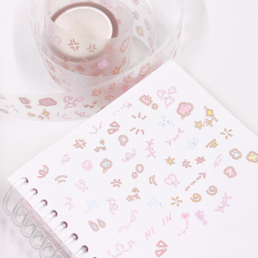 [Pearly Button] Cartoon Effect Kiss Cut Masking Tape