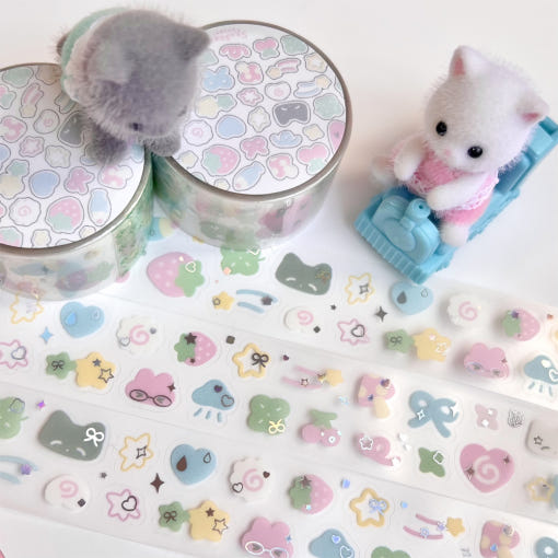 [Seolkee] Pastelly 25mm Clear Foil Kiss Cut Tape