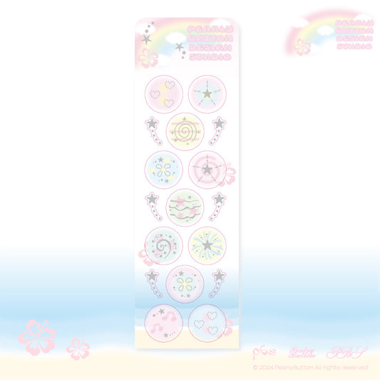 [Pearly Button] Pastel Mist Deco Sticker Sheet