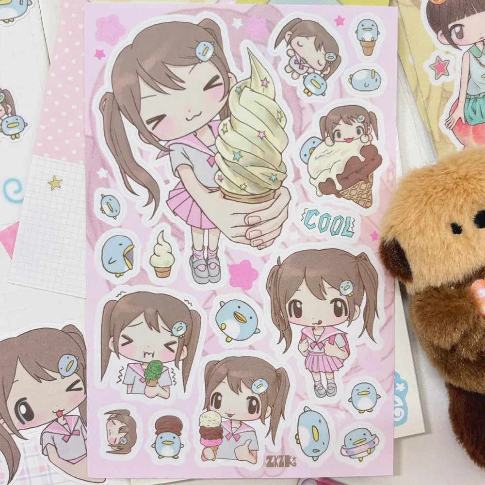 [Zkzk Studio] Sweet Ice Sticker Sheet (Pink Ver.)